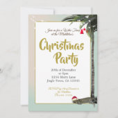 クリスマスホリデーレオパードのパームストリングライト 招待状 (正面)