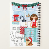 クリスマスホリデーレシピブッククックブック名前をカスタムする ノートブック (裏面)