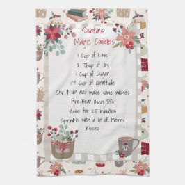クリスマスホリデーレシピベーキングキュートレッド キッチンタオル