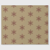 クリスマスホリデーレッドと金ゴールド雪 ラッピングペーパー (フラット)