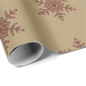 クリスマスホリデーレッドと金ゴールド雪 ラッピングペーパー (ロールコーナー)