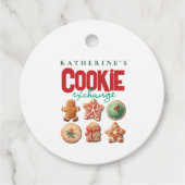 クリスマスホリデーレッドグリーンクッキー交換パーティー フェイバータグ (正面)