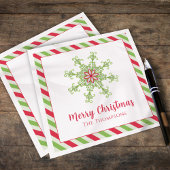 クリスマスホリデーレッドグリーンスノーフレカラフルーク スタンダードカクテルナプキン