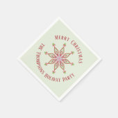 クリスマスホリデーレッドグリーンスノーフレカラフルーク スタンダードカクテルナプキン (角)
