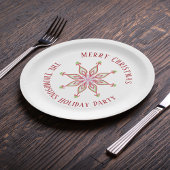 クリスマスホリデーレッドグリーンスノーフレカラフルーク ペーパープレート