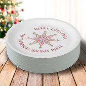 クリスマスホリデーレッドグリーンスノーフレカラフルーク ペーパープレート