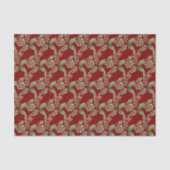 クリスマスホリデーレッドグリーンホリーベリーボタニカル 薄葉紙 (正面)