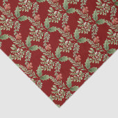 クリスマスホリデーレッドグリーンホリーベリーボタニカル 薄葉紙 (詳細)