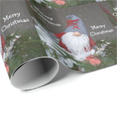 クリスマスホリデーレッドグレー素朴格言パターン ラッピングペーパー (ロールコーナー)