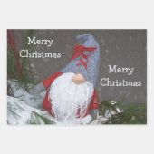 クリスマスホリデーレッドグレー素朴格言 ラッピングペーパーシート (正面2)