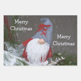 クリスマスホリデーレッドグレー素朴格言 ラッピングペーパーシート