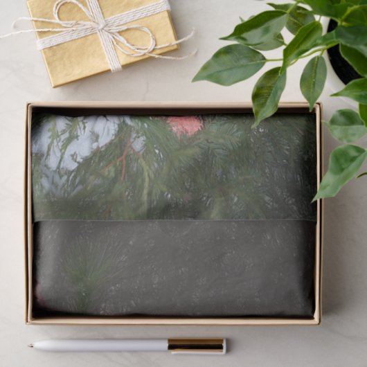 クリスマスホリデーレッドグレー素朴格言 薄葉紙 (ギフト)