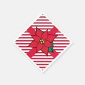 クリスマスホリデーレッドポインセチアパーティーナプキンス スタンダードカクテルナプキン (角)