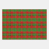 クリスマスホリデーレッド、グリーンと金ゴールド ラッピングペーパーシート (正面3)