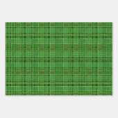 クリスマスホリデーレッド、グリーンと金ゴールド ラッピングペーパーシート (正面2)