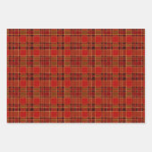 クリスマスホリデーレッド、グリーンと金ゴールド ラッピングペーパーシート (正面)