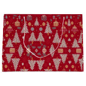 クリスマスホリデーレッド&ホワイトラージ抱き枕 ラージペーパーバッグ (正面)