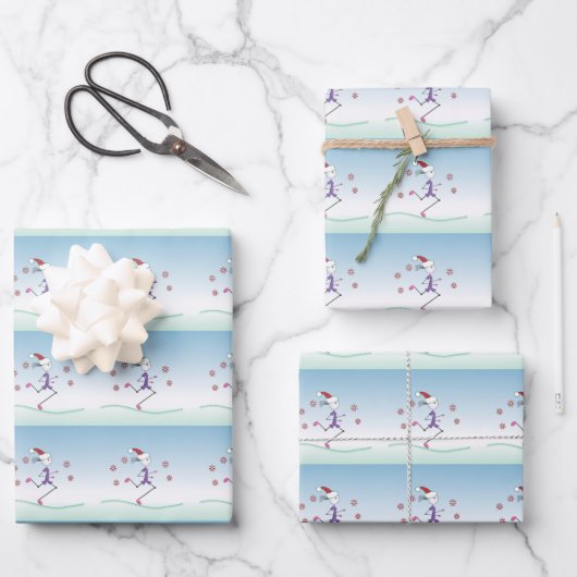 クリスマスホリデーレディーランナー© ラッピングペーパーシート (正面)