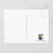 クリスマスホリデーレトロビンテージアートデコの女性 シーズンポストカード (裏面)