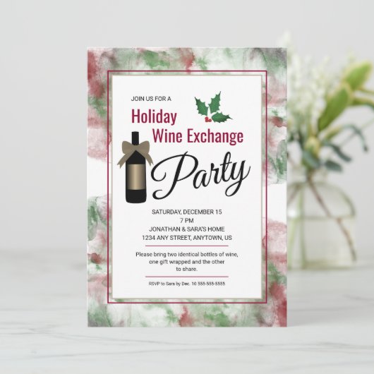 クリスマスホリデーワインエクスチェンジパーティー招待状 招待状 (スタンド正面)
