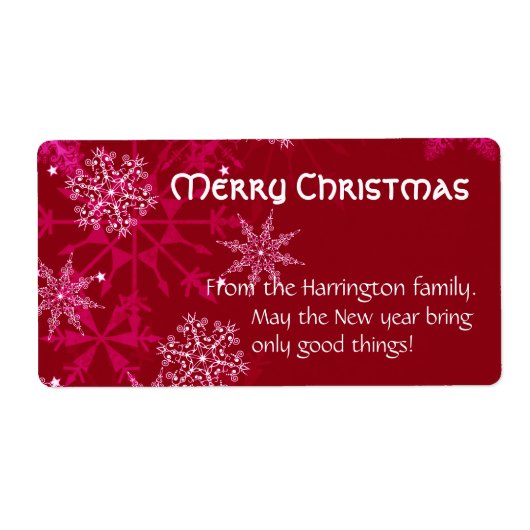 クリスマスホリデーワインラベル赤と白 ラベル (正面)