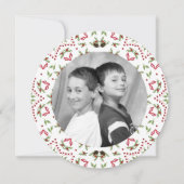 クリスマスホリデーワンフォトボタニカルパインコーン 招待状 (正面)