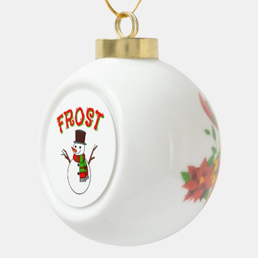 クリスマスホリデーワード「FROST」季節のクリスマス セラミックボールオーナメント (右)