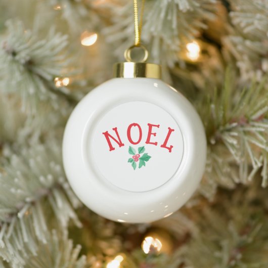 クリスマスホリデーワード「NOEL」季節の鍵フレーズ セラミックボールオーナメント (ツリー)