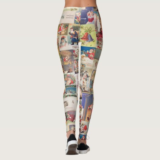 クリスマスホリデーヴィンテージサンタハガキ レギンス (裏面)