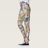 クリスマスホリデーヴィンテージサンタハガキ レギンス (左)