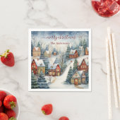 クリスマスホリデーヴィンテージハウススノーパーティー スタンダードカクテルナプキン (インサイチュ)