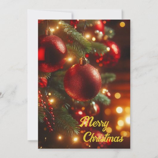クリスマスホリデーヴィンテージレッドオーナメント シーズンカード (正面)