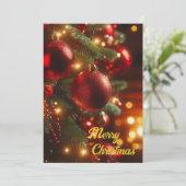 クリスマスホリデーヴィンテージレッドオーナメント シーズンカード (スタンド正面)