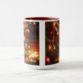 クリスマスホリデーヴィンテージレッドオーナメント マグカップ (中央)