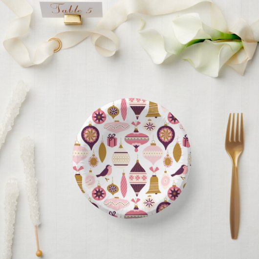 クリスマスホリデーヴィンテージレトロデコレーションボーブル ペーパーボウル (ウェディング)