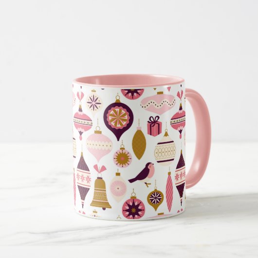 クリスマスホリデーヴィンテージレトロデコレーションボーブル マグカップ (正面右)