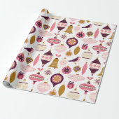 クリスマスホリデーヴィンテージレトロデコレーションボーブル ラッピングペーパー (アンロールド)