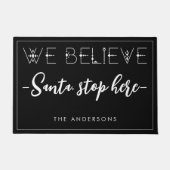 クリスマスホリデー信じウェイはストップここで ドアマット (正面)
