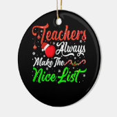 クリスマスホリデー先生いつも素敵なリストを作る セラミックオーナメント (左)