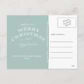 クリスマスホリデー写真はがきグリーン シーズンポストカード (裏面)