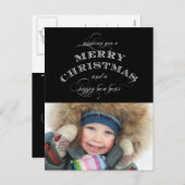 クリスマスホリデー写真はがき | 黒 シーズンポストカード (正面/裏面)