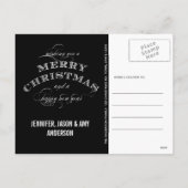 クリスマスホリデー写真はがき | 黒 シーズンポストカード (裏面)