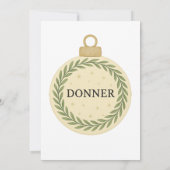 クリスマスホリデー写真カードテンプレート - ゴールドのリース 招待状 (裏面)