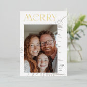 クリスマスホリデー写真カード 箔招待状 (立ち正面)