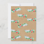 クリスマスホリデー写真グリーンフラットカード (裏面)