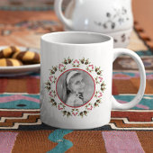 クリスマスホリデー写真シンプルグリーナリーサークル ジャンボコーヒーマグカップ