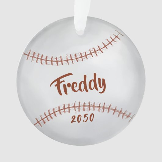 クリスマスホリデー写真シンプル野球スポーツ オーナメント (正面)