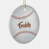 クリスマスホリデー写真シンプル野球スポーツ セラミックオーナメント (右)