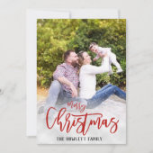 クリスマスホリデー写真テンプレートフェージングホワイトスノー シーズンカード (正面)