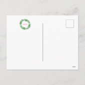 クリスマスホリデー写真 | 水彩の花輪 シーズンポストカード (裏面)